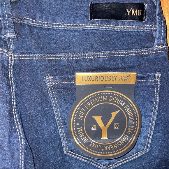 •YMI•NWT MIDNIGHT SKY BLUE ESSENTIAL HI-RISE LUXURIOUS SOFT PREMIUM DENIM SIZE 7 - Picture 11 of 13